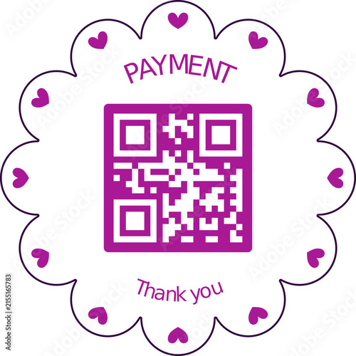 A digital payment qr code sticker design for a modern retail shop