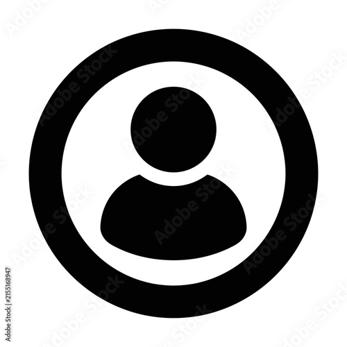 Black circular user profile avatar icon silhouette.