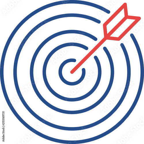Strategic Sourcing Target Icon with Arrow Hitting Bullseye