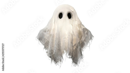 Fototapeta kuchenna Realistic tattered white sheet ghost floating.