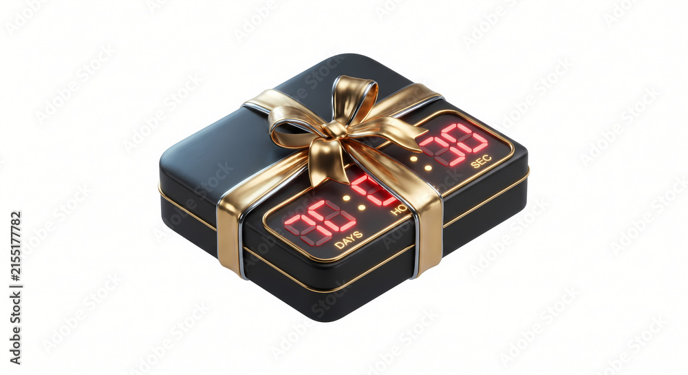 Obraz premium 3D Retail Sale Countdown Timer Bound with Gold Ribbon