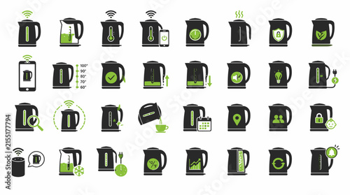 Electric kettles array of modern countertop devices.