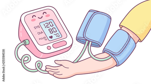 фотографія Cute blood pressure monitor measuring patient arm