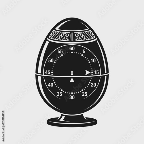Black egg shaped mechanical kitchen timer countdown