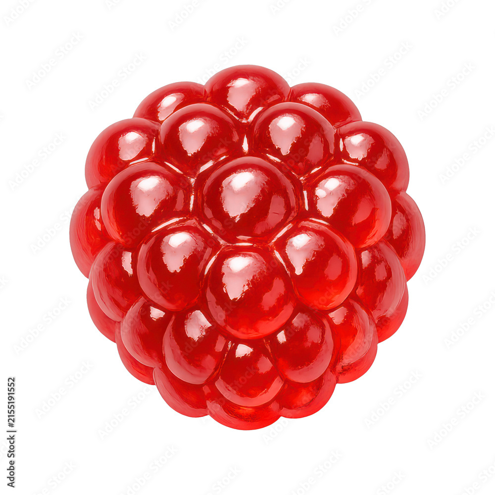 Fototapeta premium PNG Glossy red raspberry illustration.