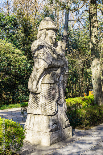Canvas Print Stone Warrior Statue on the Sacred Way, Nanjing, China