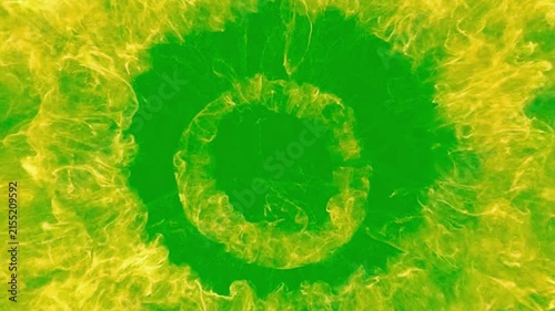 Yellow Energy Burst Particle Effect on Green Screen