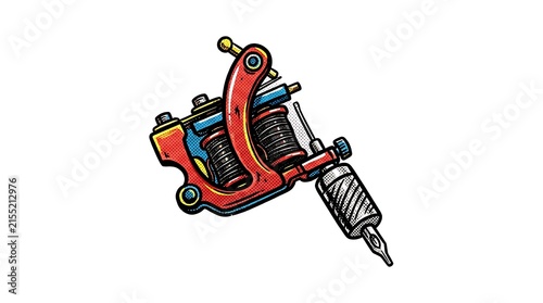 Naklejka Tattoo machine tool art illustration
