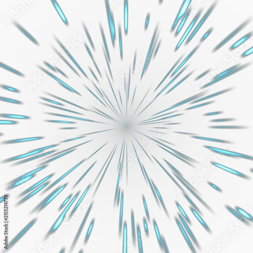 Bild auf Leinwand Cyan Hyperspace Star Warp Overlay, Isolated on Transparent Background