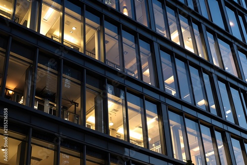 Modern architecture office building glass facade window pattern background