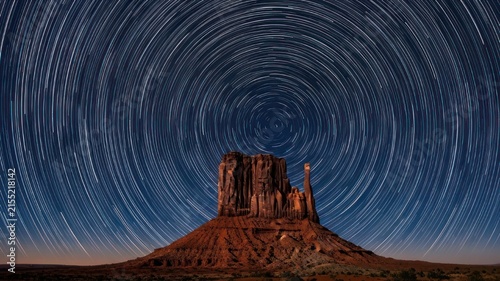 Star Trails Over Monument Valley Butte