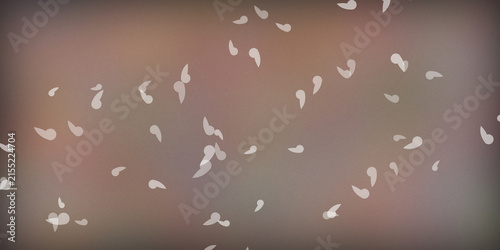 Abstract background with scattered white petal shapes on muted tone.