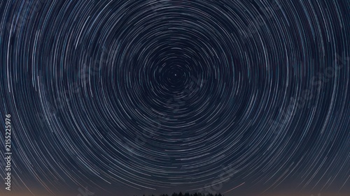 Circular Star Trails in Night Sky