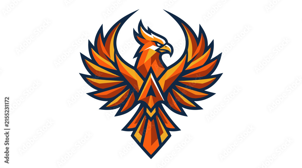 Naklejka premium Stylized phoenix bird mascot design