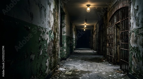 A chillingly atmospheric and hauntingly beautiful depiction of a long dark corridor evoking feelings of suspense mystery and the uncanny perfect for halloween