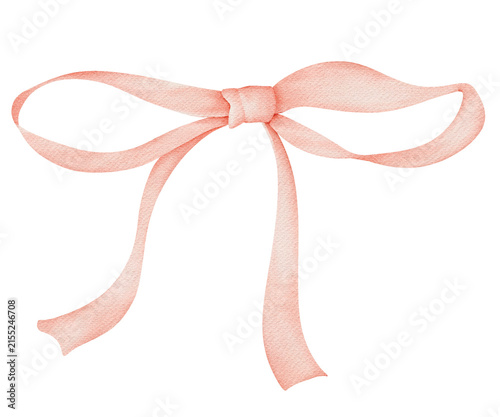 Pink Watercolor Ribbon Bow Illustration