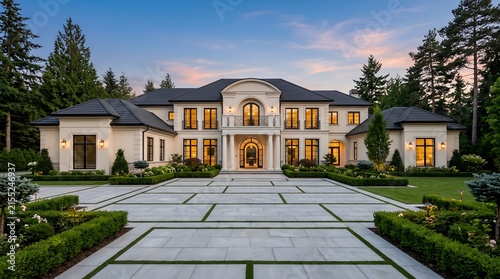 Luxury home estate mansion real estate property architecture design exterior residence landscaping elegant house