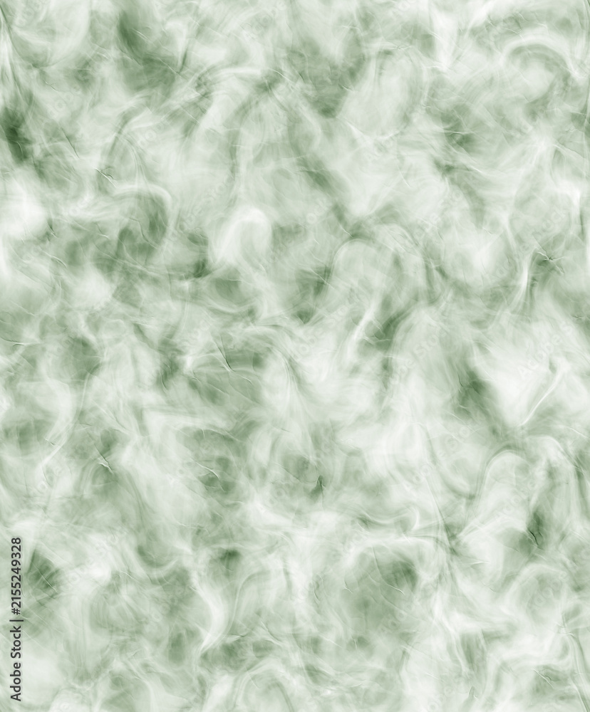 Fototapeta premium Seamless abstract texture on sage green background with high-quality white smoky fluid patterns and sophisticated modern marble design