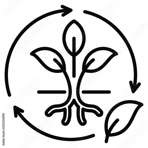 Regenerative Cycle simple and clear vector icon illustration to essential idea or function