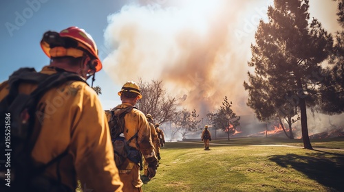 Firefighters battling the intense wildfires.
