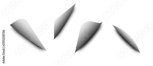 Fotografie Realistic curled paper corner peel effect isolated on white background