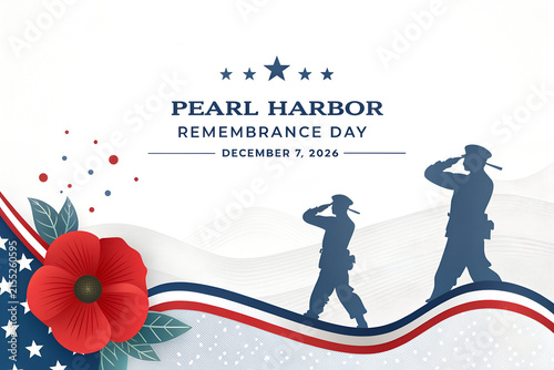 Pearl harbor remembrance day patriotic tribute with soldiers, remembrance