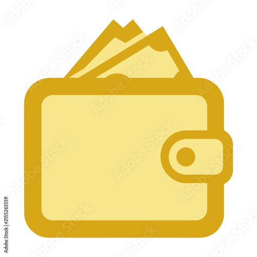 Yellow wallet with cash inside