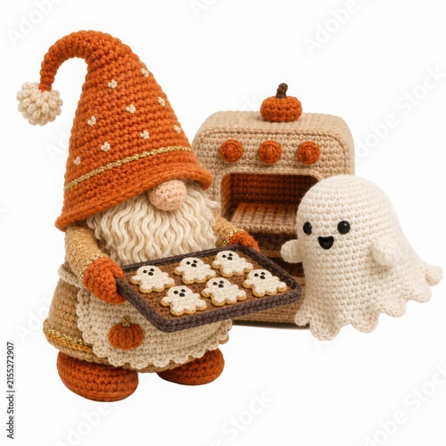 Adorable Crochet Santa with Ghost Cookies and Cozy Kitchen Oven