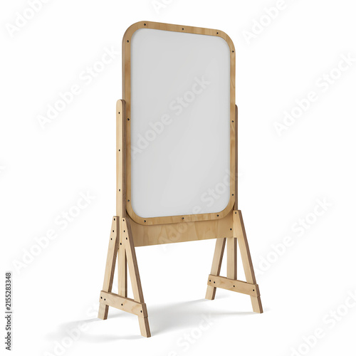 Freestanding Wooden White Board for Office and Classroom Use