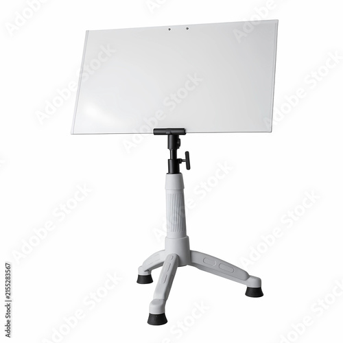 Blank Whiteboard with Stand Isolated on White Background