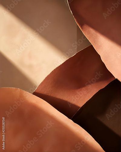 enormous thin sculptural surfaces suspended in a shallow space, each surface gently bending and overlapping another.
