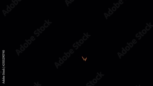 Hand drawn sketch of fireworks celebration burst video frame isolated on transparent background alpha channel