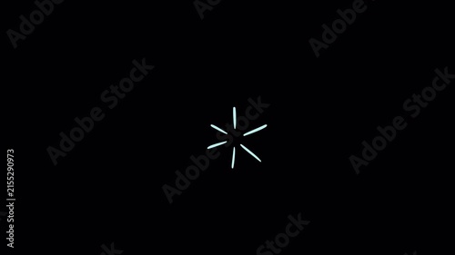 Hand drawn sketch of fireworks celebration burst video frame isolated on transparent background alpha channel