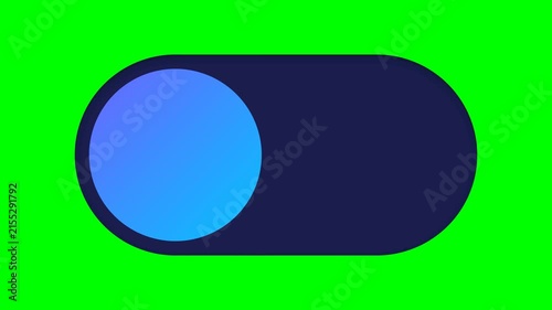 Simple Toggle Switch Animation on Green Screen Background.