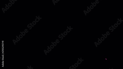 Hand drawn sketch of fireworks celebration burst video frame isolated on transparent background alpha channel