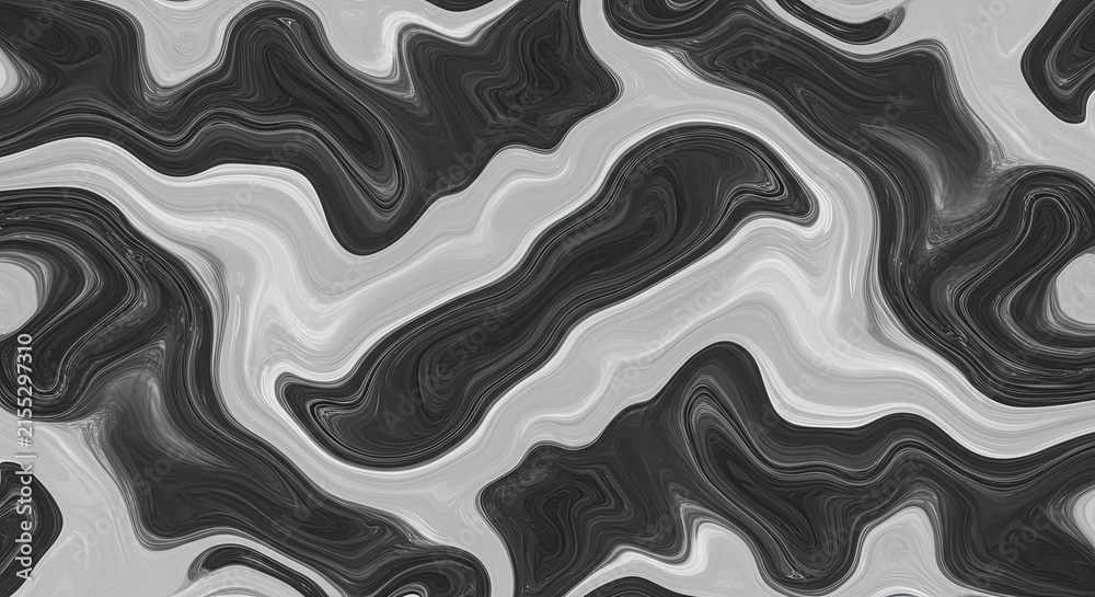 Obraz premium Abstract black and white swirling smoke pattern on dark background.