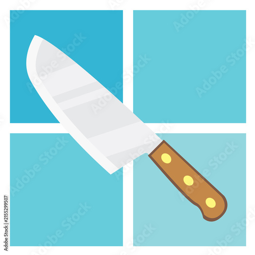 Set of Sharp Stainless Steel Kitchen Knives Isolated on White Background for Chef Cooking and Food Preparation