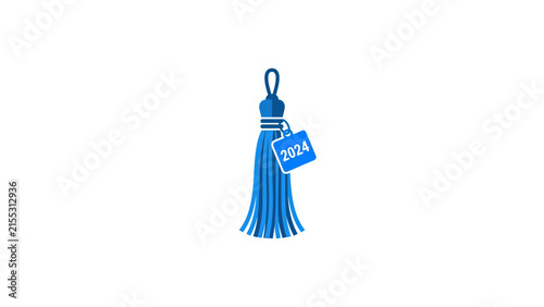 Blue Graduation Tassel With 2024 Year Charm