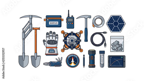 Space Explorer Gear And Astronaut Equipment Collection