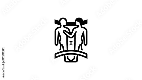 Gemini Zodiac Sign Minimalist Icon