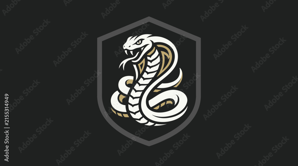 Fototapeta premium Cobra emblem shield icon vector art