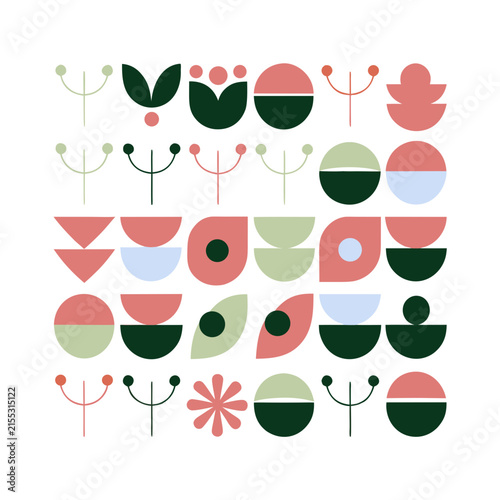 Leaves and Plants Vector Icons in Various Shapes and Color Combinations for Design Elements and Nature Themes