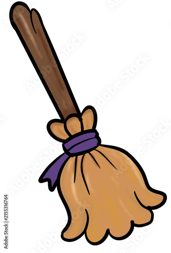 Obraz na płótnie An illustration of a witch's broomstick for the Halloween festival