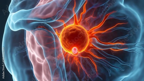 Medical visualization of abnormal retinal vessel growth. 4K Video