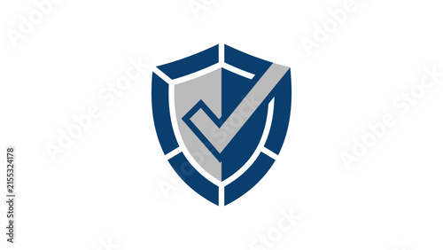 Abstract Shield Icon With Checkmark Symbol