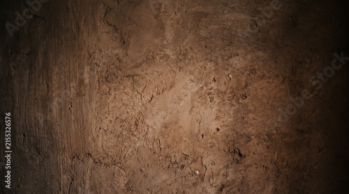 Weathered brown clay wall with cracks and texture, symbolizing age, resilience, and natural beauty.