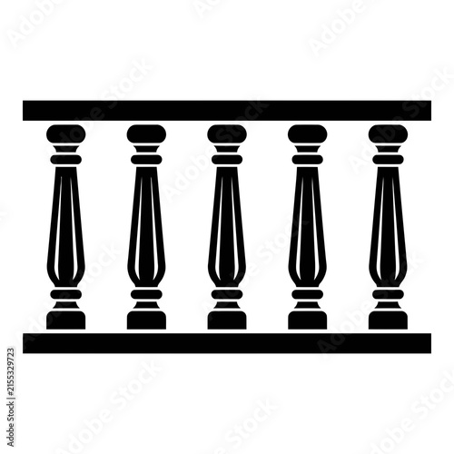 Canvastavla Black Balustrade Icon Vector Illustration On White Background