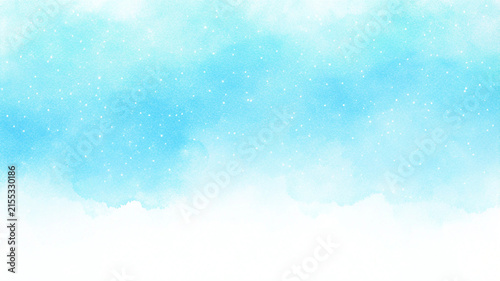 Watercolor blue sky background featuring soft light blue tones and a refreshing starry sky effect with copy space, ideal for posters, wallpapers, illustrations and creative design