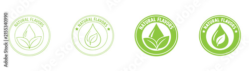 Natural flavors label with no artificial flavors icon for food packaging, ingredients, and products.