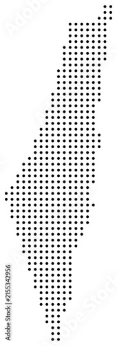Palestine Israel Dotted Map Vector with Pixel Dot Modern Design Isolated on Transparent Background